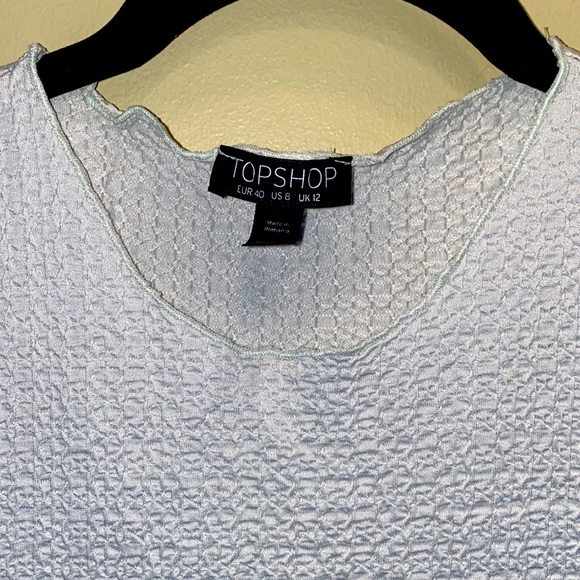 TopShop Textured Mint Green Top in Small - Picture 2 of 6